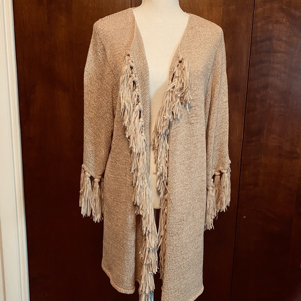 ARIAT Beige Fringe Duster